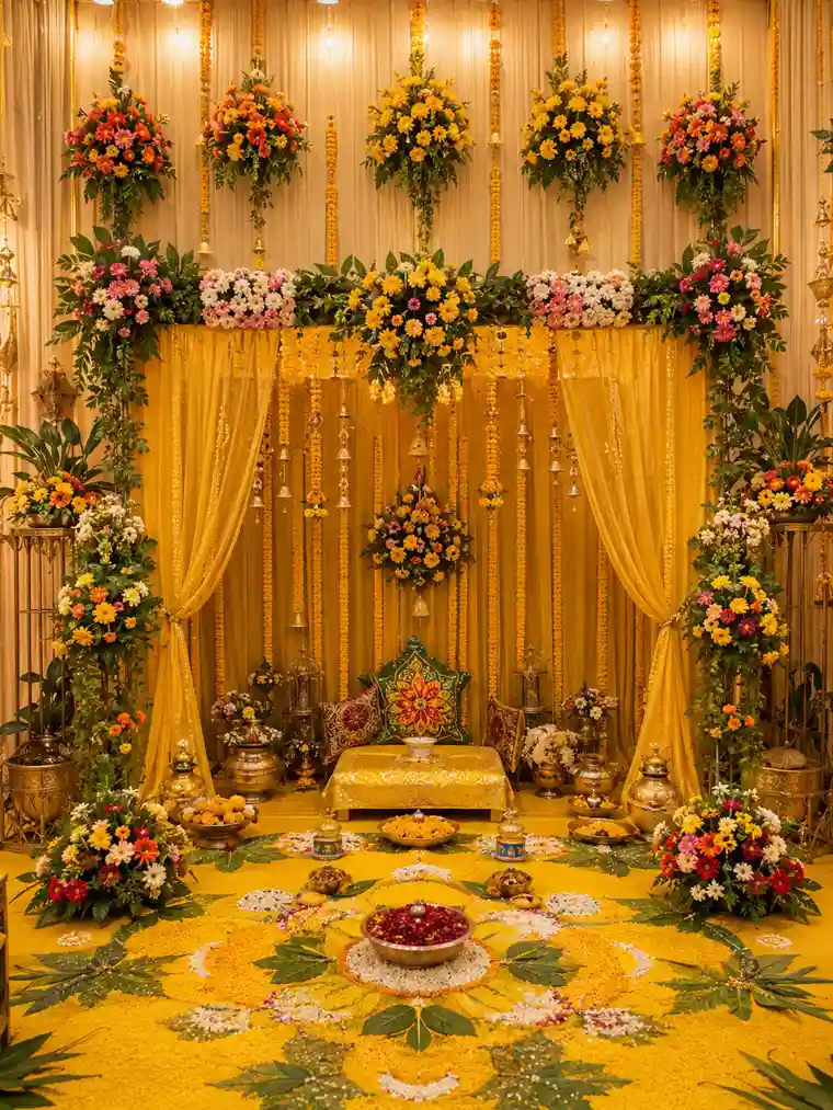 Haldi wedding decor setup