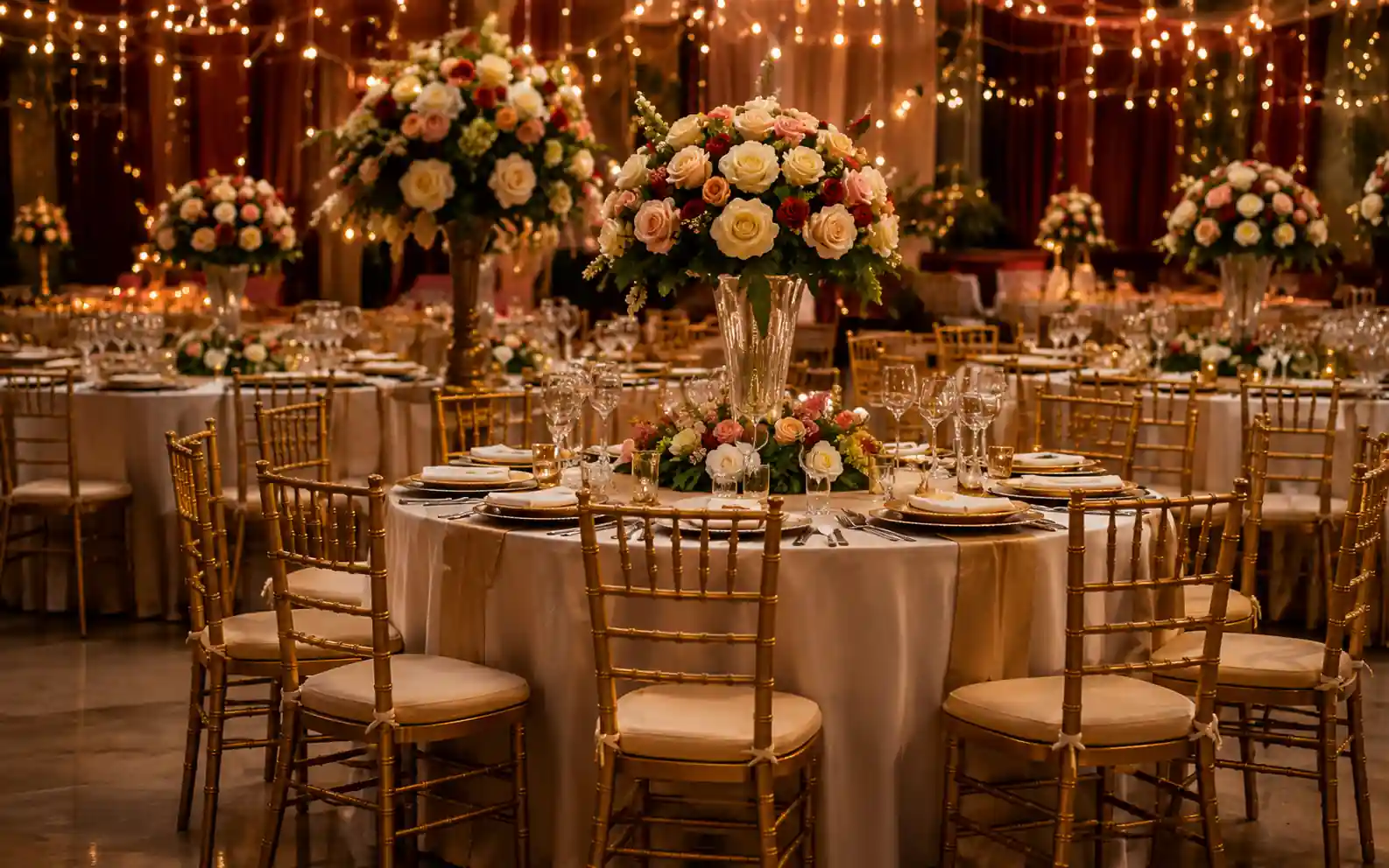 Destination wedding dinner setup